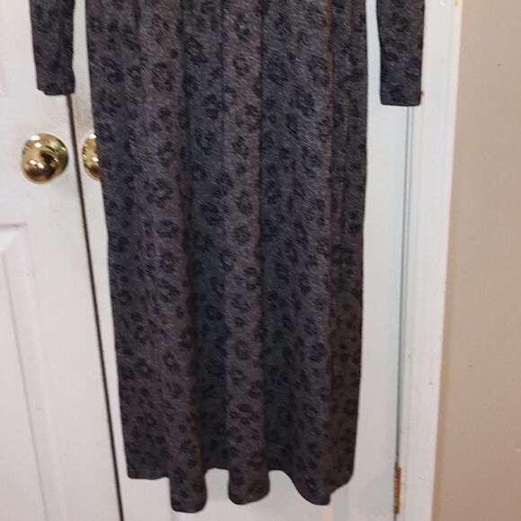 Old Navy gray black long sleeve elastic waist dress soft stretchy material Sz XL - Picture 2 of 6